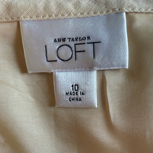 Loft Womens Skirt Officewear Linen Blend Embroidered Floral Cream Size 10 - Picture 5 of 10